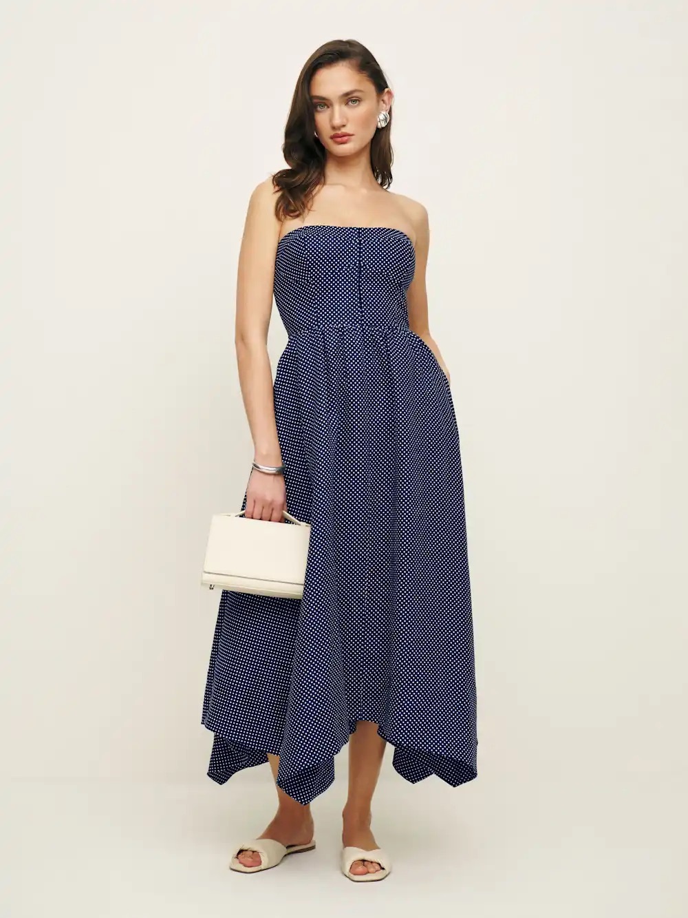 Reformation Grazi Linen Dress Raindrops - Size 2